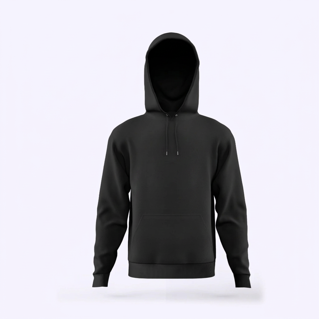 Moletom Liso Canguru Streetwear — Preto